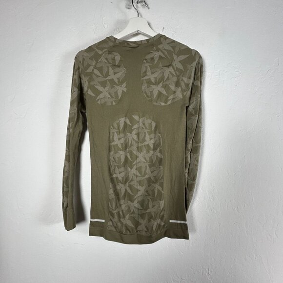 Kari Traa Women Butterfly Baselayer Long-Sleeve Top Medium Olive Green Crew Neck - Picture 2 of 8